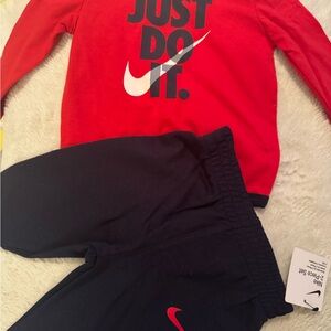 Nike Kids Red and Blue Jogger sets.